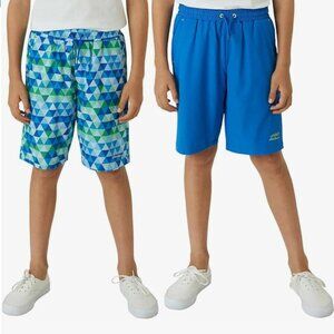 Eddie Bauer Boys 2-Pack Geometric/Bright Blue Hybrid Shorts